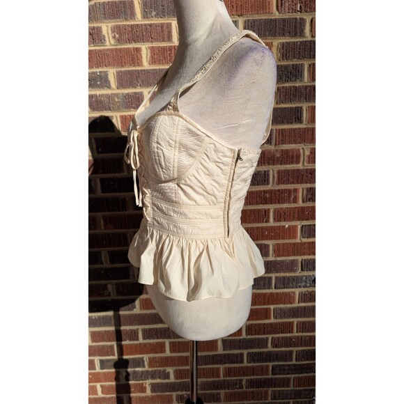 ULLA JOHNSON Orla Corset Top- Lace Up Peplum Bustier-Ivory White- NWT Sz 4 - Picture 3 of 12